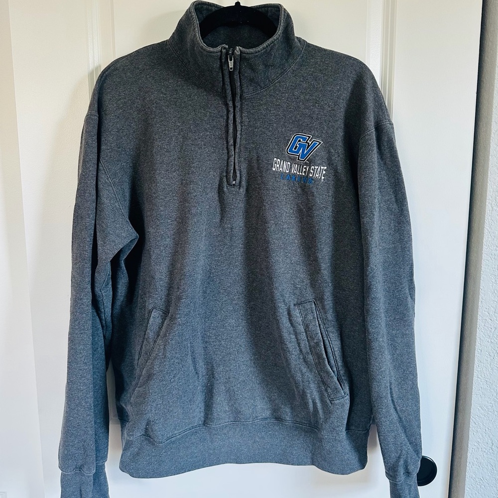 GVSU Gray Quarter-Zip Sweater